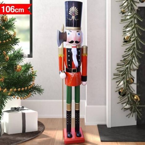 HOLZ NUSSKNACKER SOLDAT HÖHE 106 CM WEIHNACHTSDEKORATIONEN