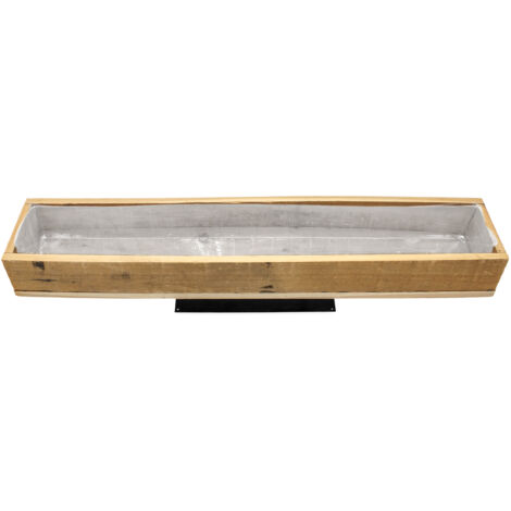 Holz Pflanzkasten natur mit Folie - 70 x 13 cm - Großer Blumenkasten zum direkten Bepflanzen