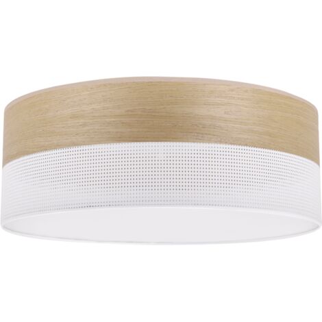 HOLZ PLEXIGLAS DECKENLEUCHTE WEISS 40CM GOLDENE EICHE