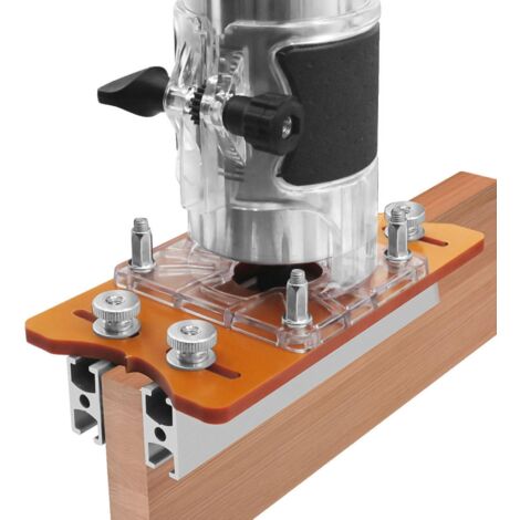 Holz Router Slotting Locator, 2 in 1 Schlitz basis und Befestigungs halterung für 65 mm-Trimmmaschine, Einstellbare Hochpräzise Schlitzmaschine Router Befestigung Zubehör