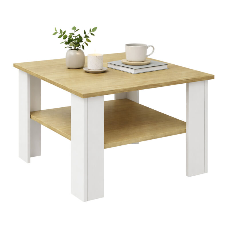 VCM - Table basse en bois Sofatic Disalo 55x55 H. 44 x B. 55 x T. 55 cm