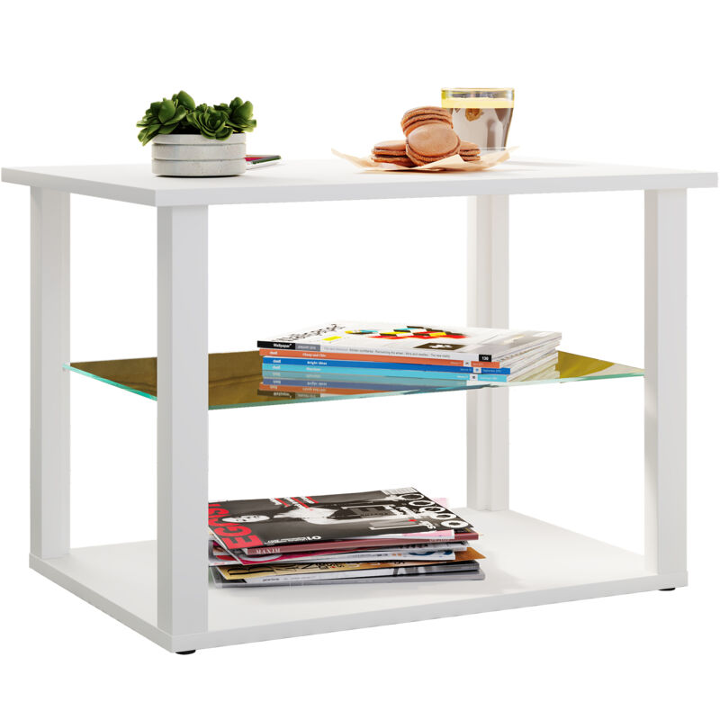 Vcm Holz Sofatisch Couchtisch Glas Wanilo M