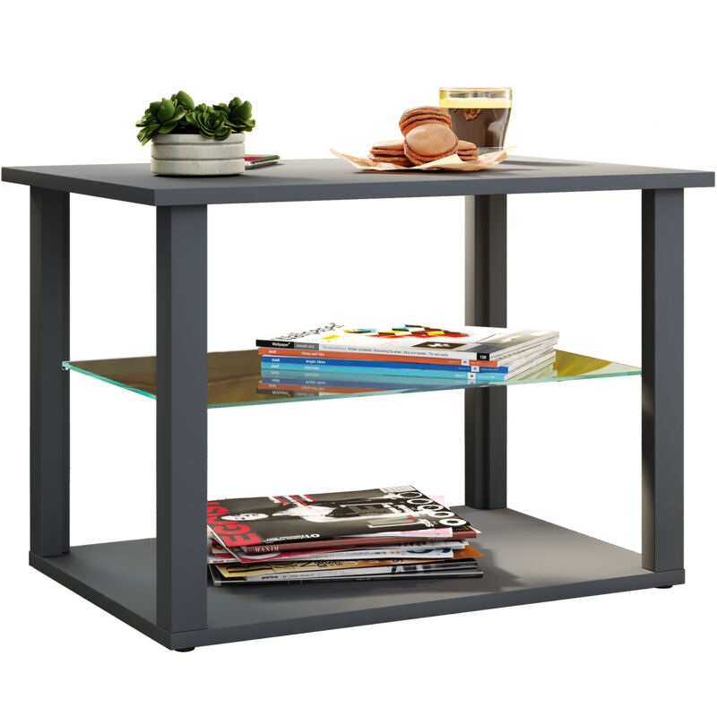 Vcm Holz Sofatisch Couchtisch Glas Wanilo M