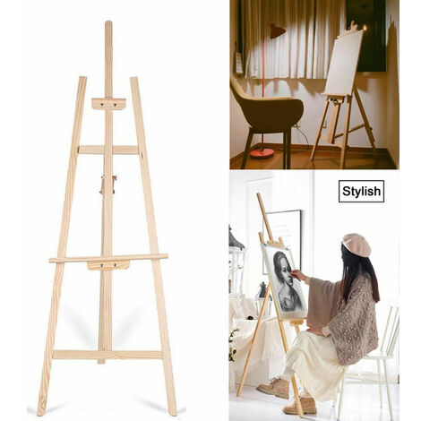 DAYPLUS Holz Stativ Studio Leinwand Staffelei tragbar verstellbar Kunst Malerei Ständer 150CM