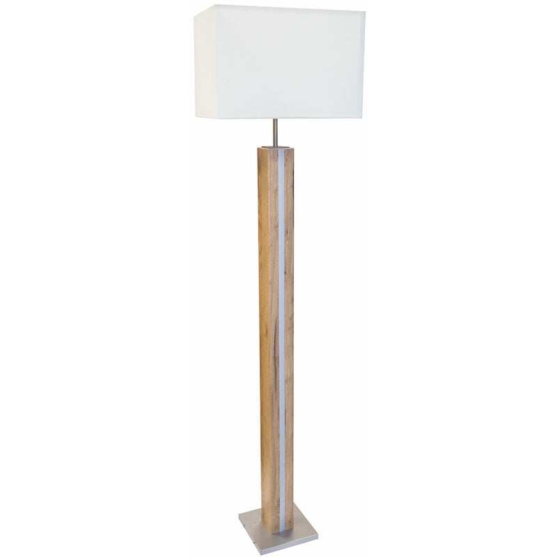 Holz Steh Leuchte Fernbedienung Wohn Ess Zimmer Beleuchtung Textil Lampe DIMMBAR im Set inkl. RGB LED Fernbedienung