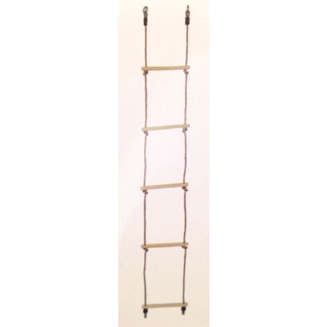 Holz Strickleiter Kletterleiter 5 Sprossen Kinderschaukel Kletterseil Spielturm