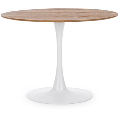 HELLIN Holz- und Aluminiumtisch im natürlichen Stil Ø100a - 75h