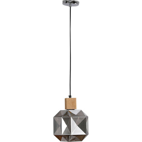 Holz- und Glas-Deckenlampe - Design-Pendelleuchte - Bumba Rauch