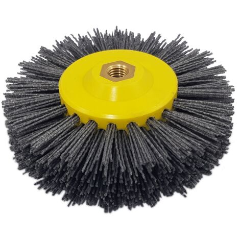 Holzalterungsbürste Nylon, Schleiffaser, Durchmesser 155mm, mit M14 Gewinde, 80er Körnung