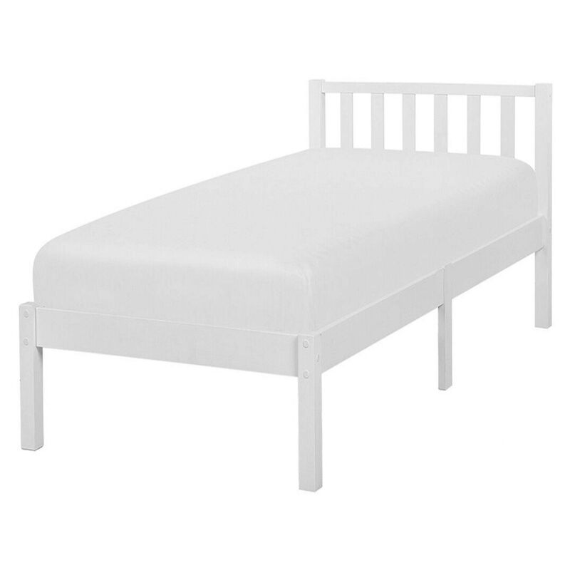 Beliani Bett Mit Lattenrost Kiefernholz Florac 90 X 200 Cm Weiß