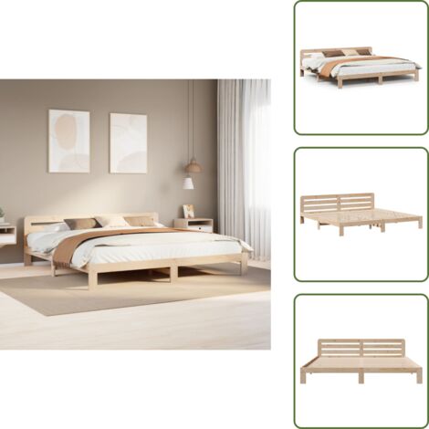 Holzbett ohne Matratze - vidaXL Massivholzbett ohne Matratze 180x200 Kiefernholz - Holzbettgestell