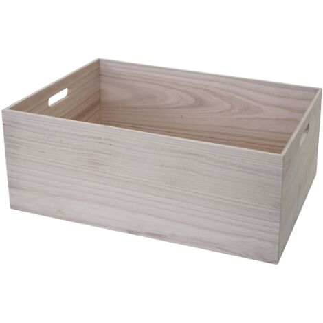 Holzbox HHG-184, Dekokiste Aufbewahrung Holzkiste, Shabby-Look Vintage 60x40x24cm, naturbraun