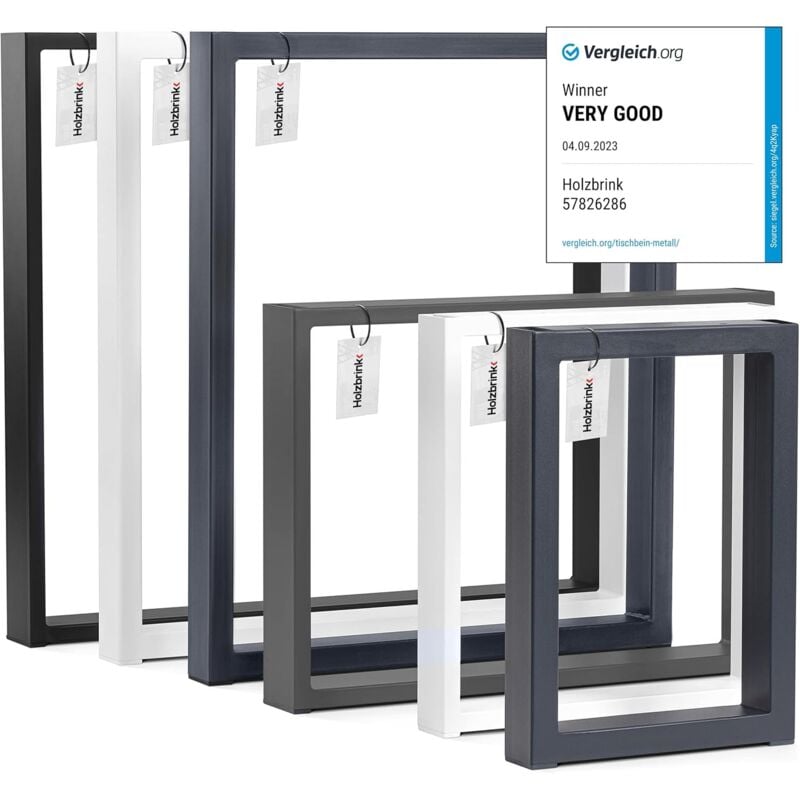 Pied de Table/Pied de Table Basse rectangulaire, Pied de Meuble en Profil és d'Acier, Cadre 60x30 mm, Profil 100x72 cm, Gris, 1 Pied - Gris