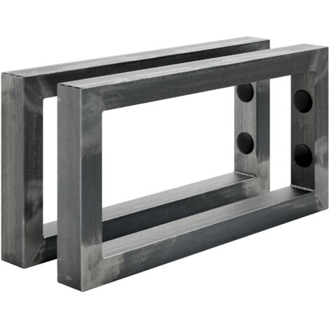 Holzbrink 2 Stück Wandkonsole Rohstahl mit Klarlack für Waschtisch, 300x150 mm, design und stabil Waschtischhalterung, Handtuchhalter
