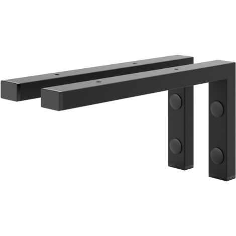 Holzbrink 2x Wandkonsole Schwarz für Waschtisch, 300x150 mm Modell L