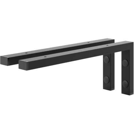 Holzbrink 2x Wandkonsole Schwarz für Waschtisch, 400x150 mm Modell L