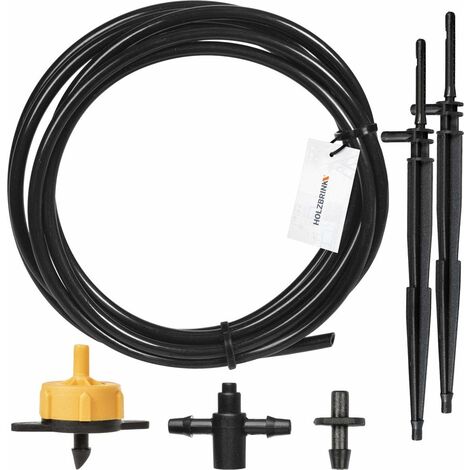 HOLZBRINK Kit n°2 pour l’arrosage du jardin avec émetteur-flèche droit et goutteur noir, débit 4l/h, 1 lot, HTB-02-S-1