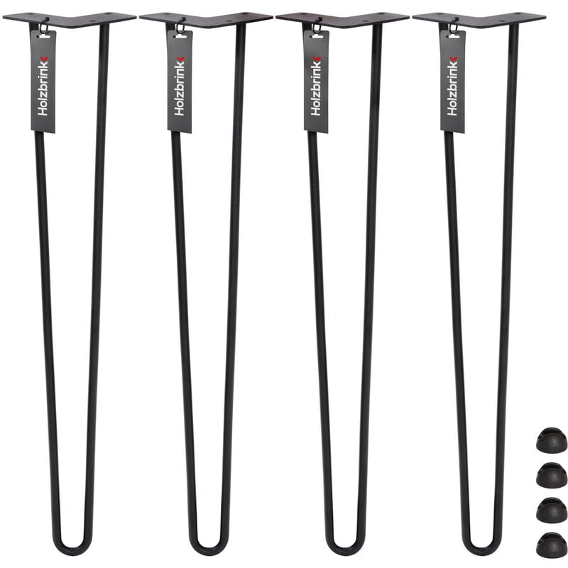 Holzbrink - Pied de Table en Acier Hairpin Triple Barre 12 mm, Hauteur: 72 cm, Gris Anthracite, 1 pcs, HLT-13A-72-7016