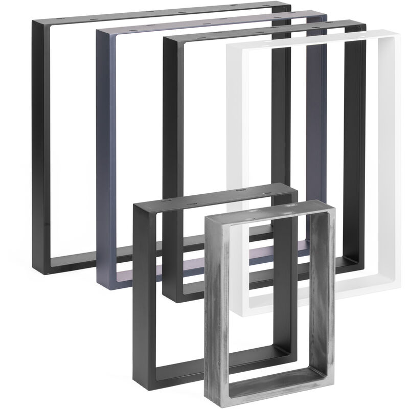 Pied de table en métal Acier Brut support de table / cadre pour table basse, table à manger, bureau, banc 2 pieds taille 30 x 43 cm - Acier Brut - 2