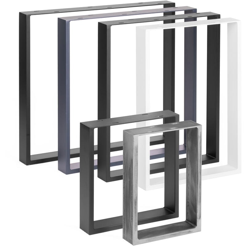 Holzbrink - Pied de table en métal Gris support de table / cadre pour table basse, table à manger, bureau, banc 1 pied taille 60 x 72 cm - Gris - 1