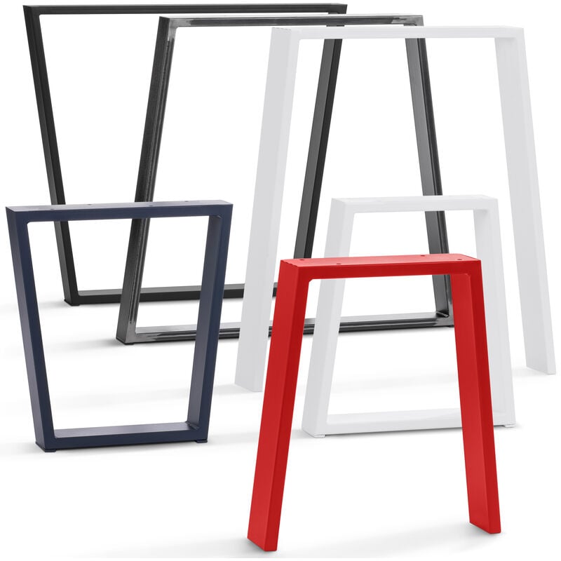 Holzbrink - Pied de table trapèze, pied pour table basse, pied de banc, pied de bureau, pied de meuble, 40/30x43cm, Acier Brut, 1 Pied,