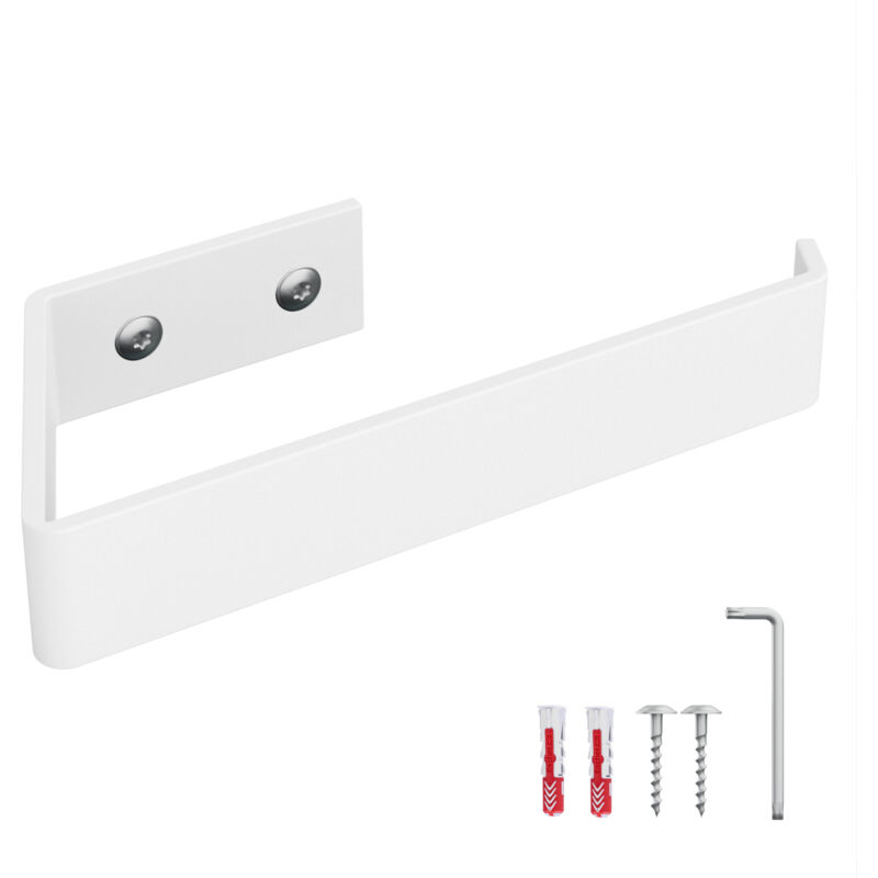 Holzbrink - Porte papier toilette blanc 164x72 mm Dérouleur papier toilette mural pour salle de bain, wc Porte rouleau wc à percer