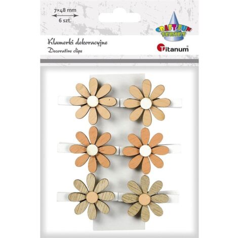 Holzdeko Blumenklammern 6 Stk