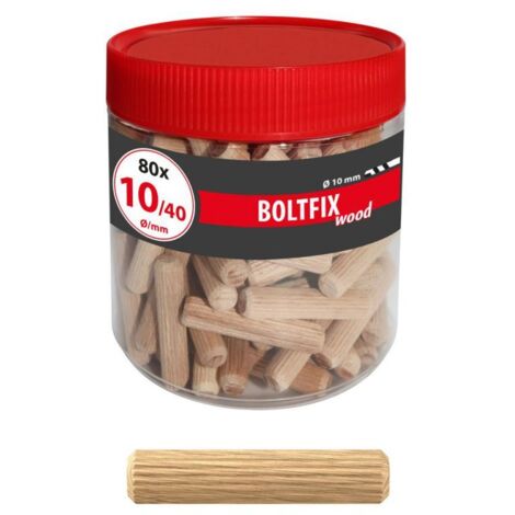 Holzdübel Boltfix wood 10x40 mm, Riffeldübel aus massiver Buche