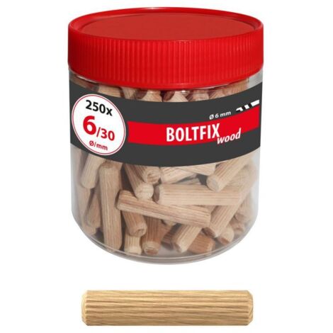 Holzdübel Boltfix wood 6x30 mm, Riffeldübel aus massiver Buche