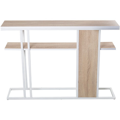 Holzeingang farbig Eiche/Weiß Metall 120X25x82CMPOUR Alle Stile, um dem Zuhause eine Note zu verleihen