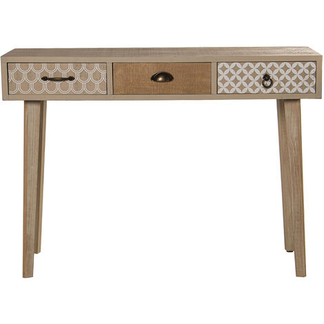 Holzeingangstisch mit 3 Schubladen, FIR+ Contrach.+ Pine Feet 110x35x79cmpour Alle Stile, um dem Haus eine Note zu verleihen