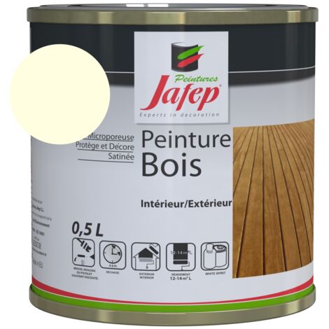 Holzfarbe Weiß Elfenbein 0,5l Jafep