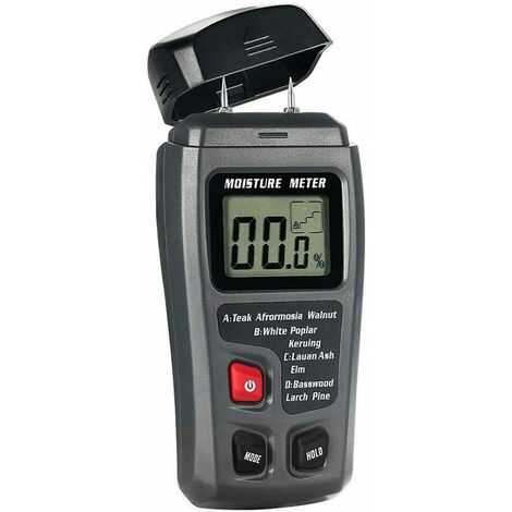 Holzfeuchtemessgerät, 2-poliges digitales LCD 0,5% genau 0-99,9% Feuchtigkeitsdetektortester für Brennholz - Batterien nicht einschließen
