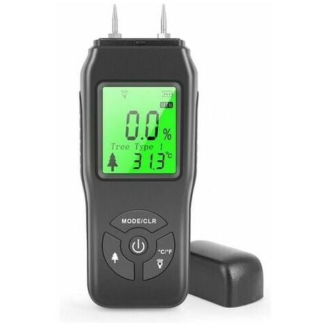 Holzfeuchtemessgerät, digitaler Handfeuchtedetektor, hintergrundbeleuchtetes LCD-Display, Wasserleckdetektor, Feuchtigkeitstester für Holzbaustoffwände