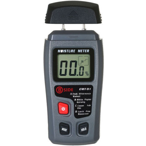 Holzfeuchtemessgerät mit 4 Modi, tragbares Kiefernholz-Feuchtemessgerät, Tascheninstrument, LCD-Display