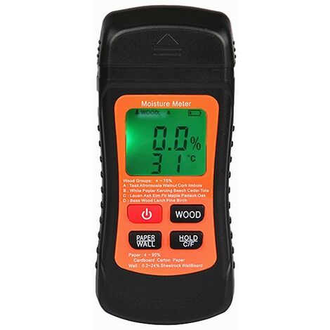 Holzfeuchtemessgerät Tester, Digitaler Feuchtigkeitsdetektor, Wasserleckdetektor, Holz- und Baumaterial-Feuchtigkeitsprüfer LCD-Display mit Hintergrundbeleuchtung (Neu)