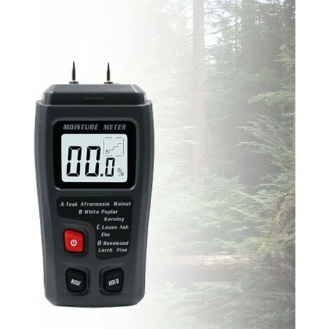 Holzfeuchtemessgerät,Digitaler Trockenbau-Feuchtigkeitstester für Holz,2-Pin-Hd-Digital-LCD-Display Holzwasserfeuchtigkeitstester