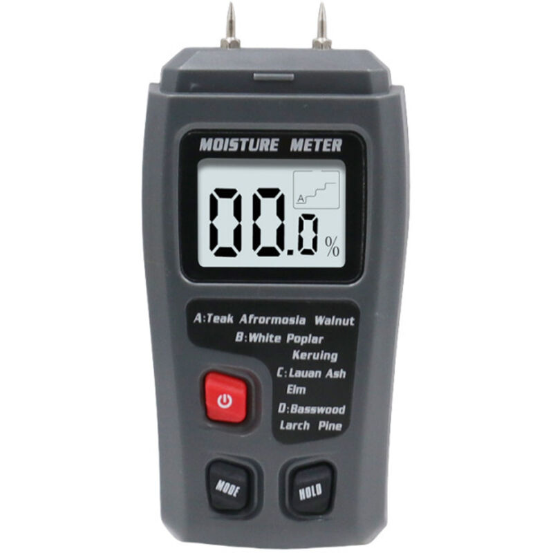 Image of Holzfeuchtemessgerät, Holzfeuchtedetektor, Nadel-Brennholzfeuchtemessgerät (Grau, 1 Stück)