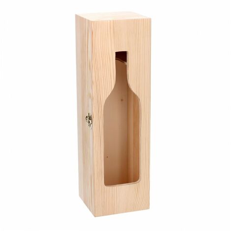 Holzflaschenhalter mit 1 Platzdisplay 36x11x11cm.