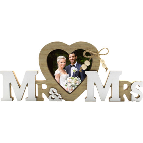 Holzherz-Fotorahmen für Paare, Maße 25x11x3 cm, ideales Geschenk zum Geburtstag oder zur Hochzeit, freies Format oder Wandmontage.