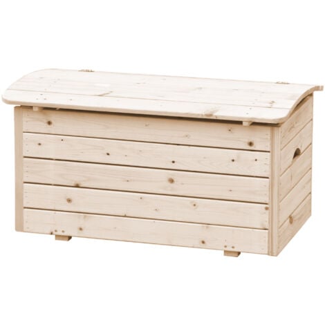 Holzkiste Mit Deckel - Holz Spielzeugkiste Mit Deckel - Aufbewahrungsbox Garten 80 x 50 x H47 cm – Spielzeug Truhe mit Deckel für Innen und Außen Verwendbar TIMBELA M034-1