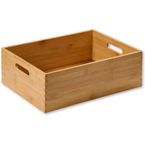 Holzkiste mit Griffen, Bambus