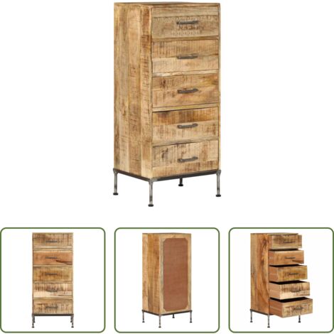 Holzkommode -  Kommode 45x35x106 cm Massivholz Mango