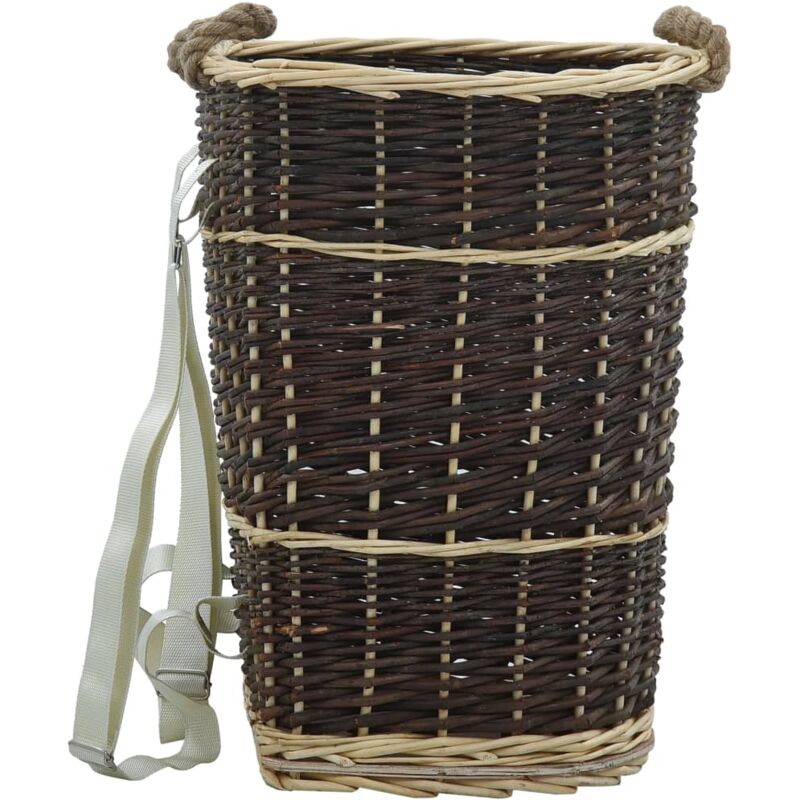 Holzkorb Mit Trageriemen 44, 5×37×50 Cm Natur Weide Vidaxl