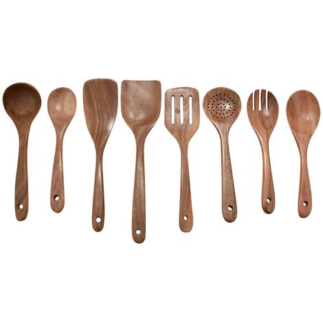 Holzlöffel zum Kochen, Küchenutensilien-Set, Holzlöffel, Kochutensilien-Set, kratzfest, Natura
