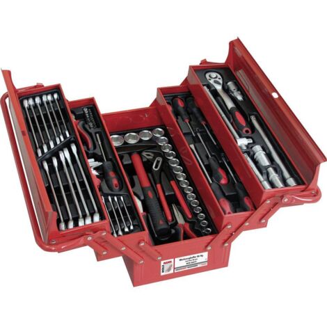 Holzmann – Caisse à outils garnie 86 outils chrome vanadium – Dimensions 530x253x245mm – Poids 14,3kg – Pour réparations domestiques - C606421