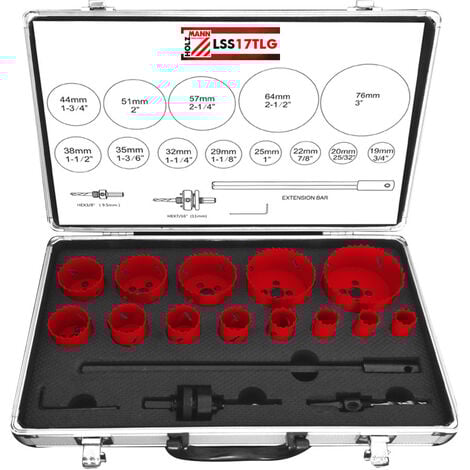 Holzmann Coffret scie-cloche/ trépan LSS17TLG 19-76mm HSS