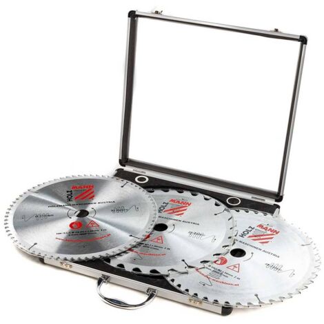 Holzmann – Jeu de lames de scie circulaire 315 mm – KSB315SET – Ø alésage 30 mm – 28/48/72 dents pour bois dur – Coffret aluminium - W503791