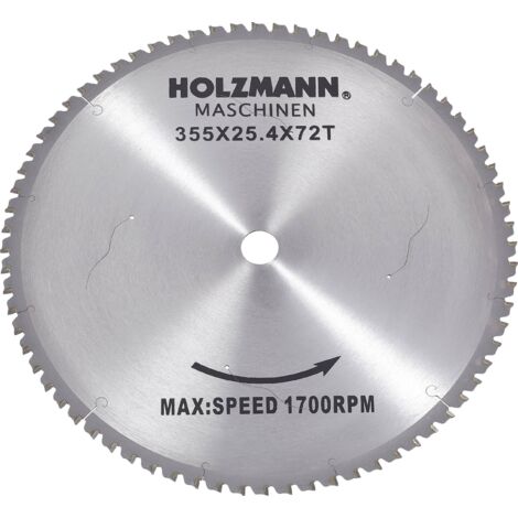 Holzmann – Lame de scie circulaire 355 mm – Alésage 25.4 mm – Carbure de tungstène – 72 dents – MKS355SB - W503721