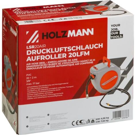 Holzmann LSR20AIR Druckluft- schlauchaufroller 20m